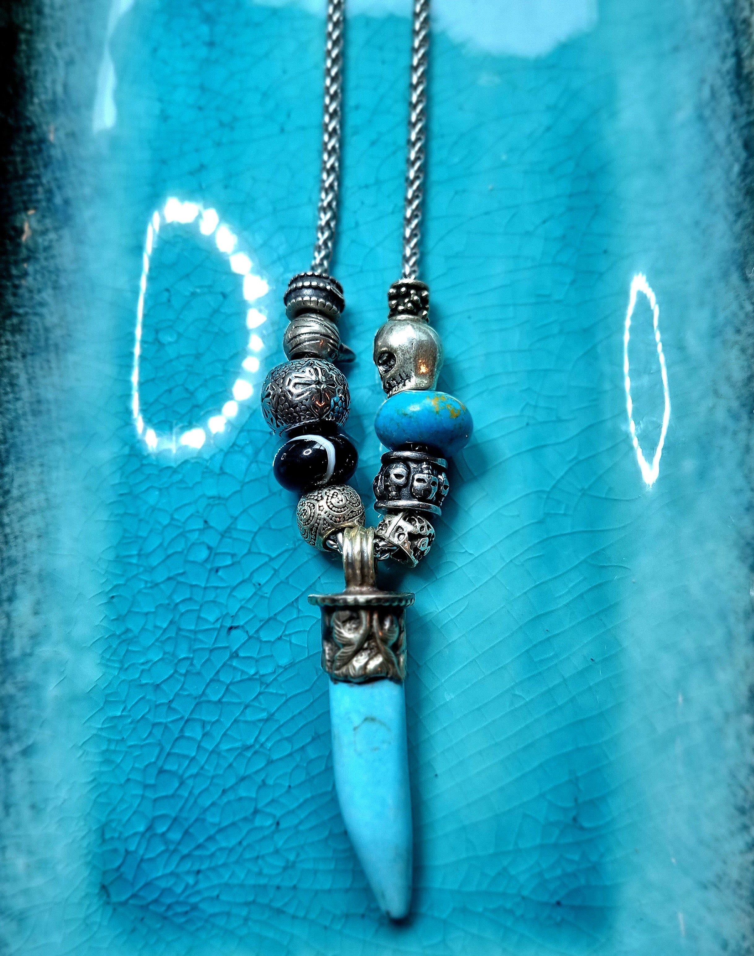 Turquoise Claw on Snake Chain