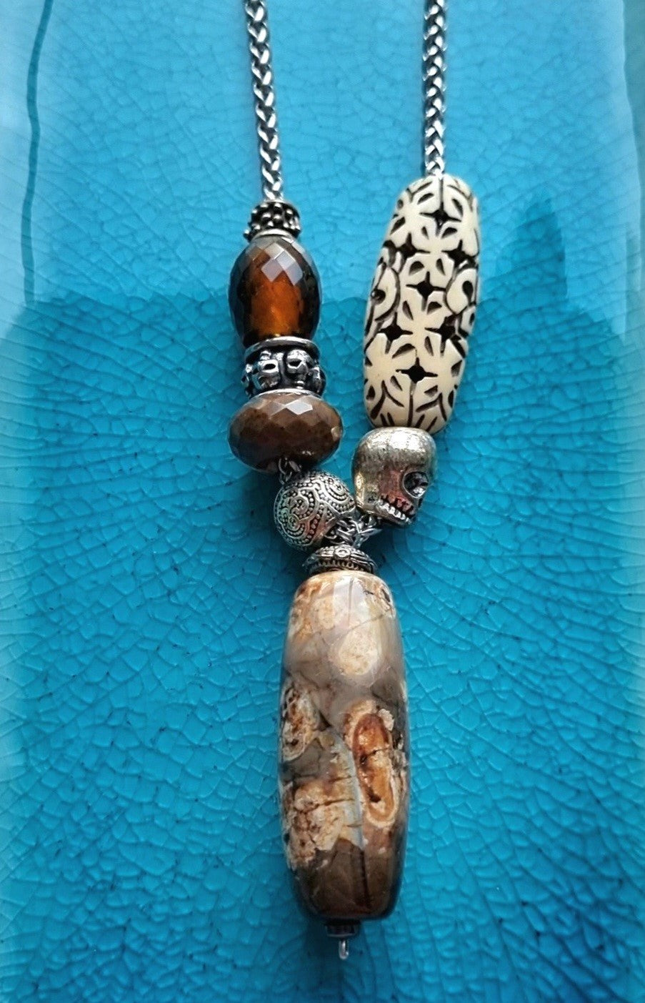 Cappuccino Agate on Snake Chain