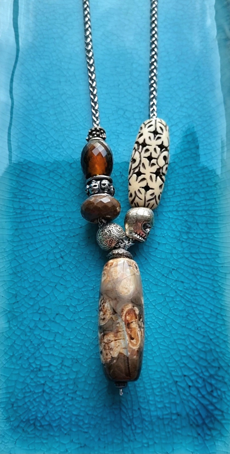 Cappuccino Agate on Snake Chain