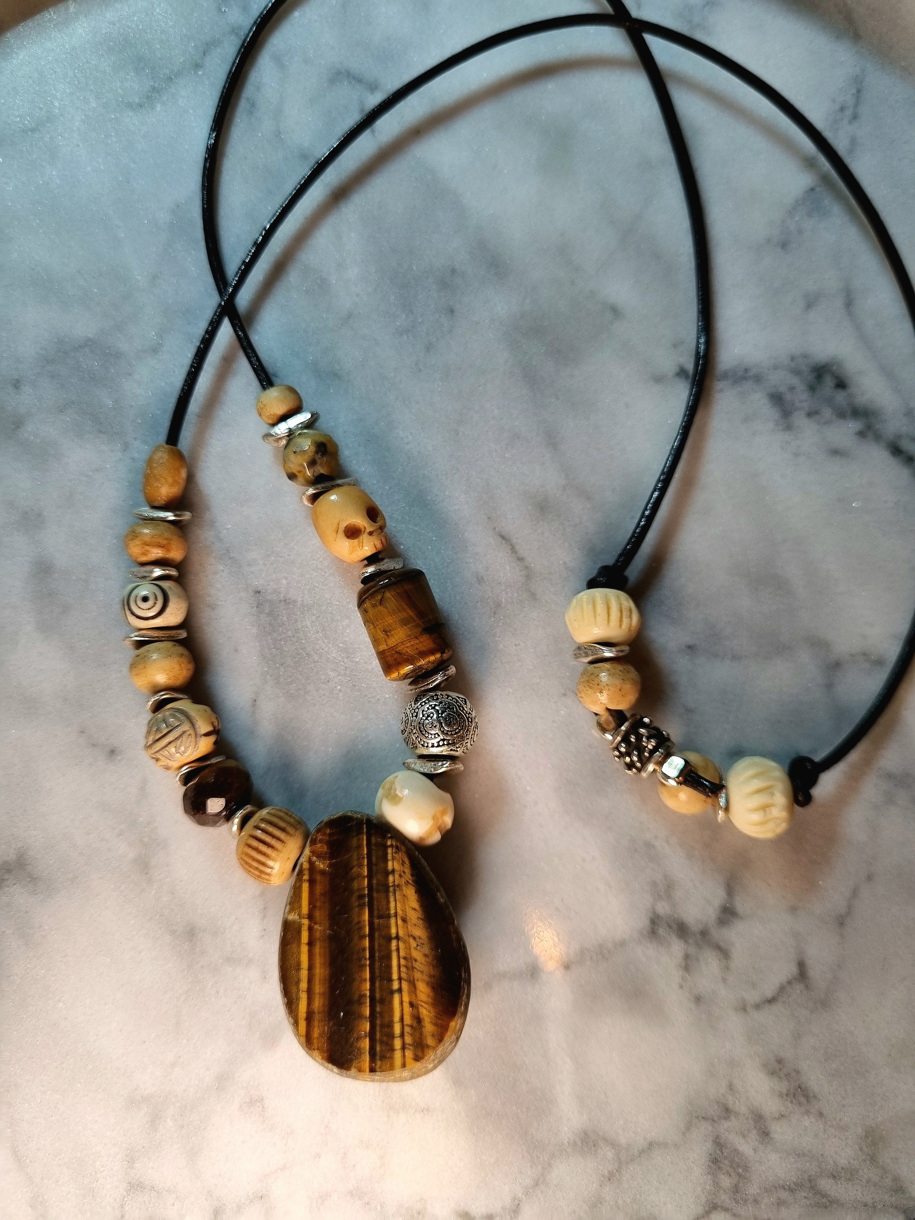 Raw Tiger Eye Tibetan Semi Rosary