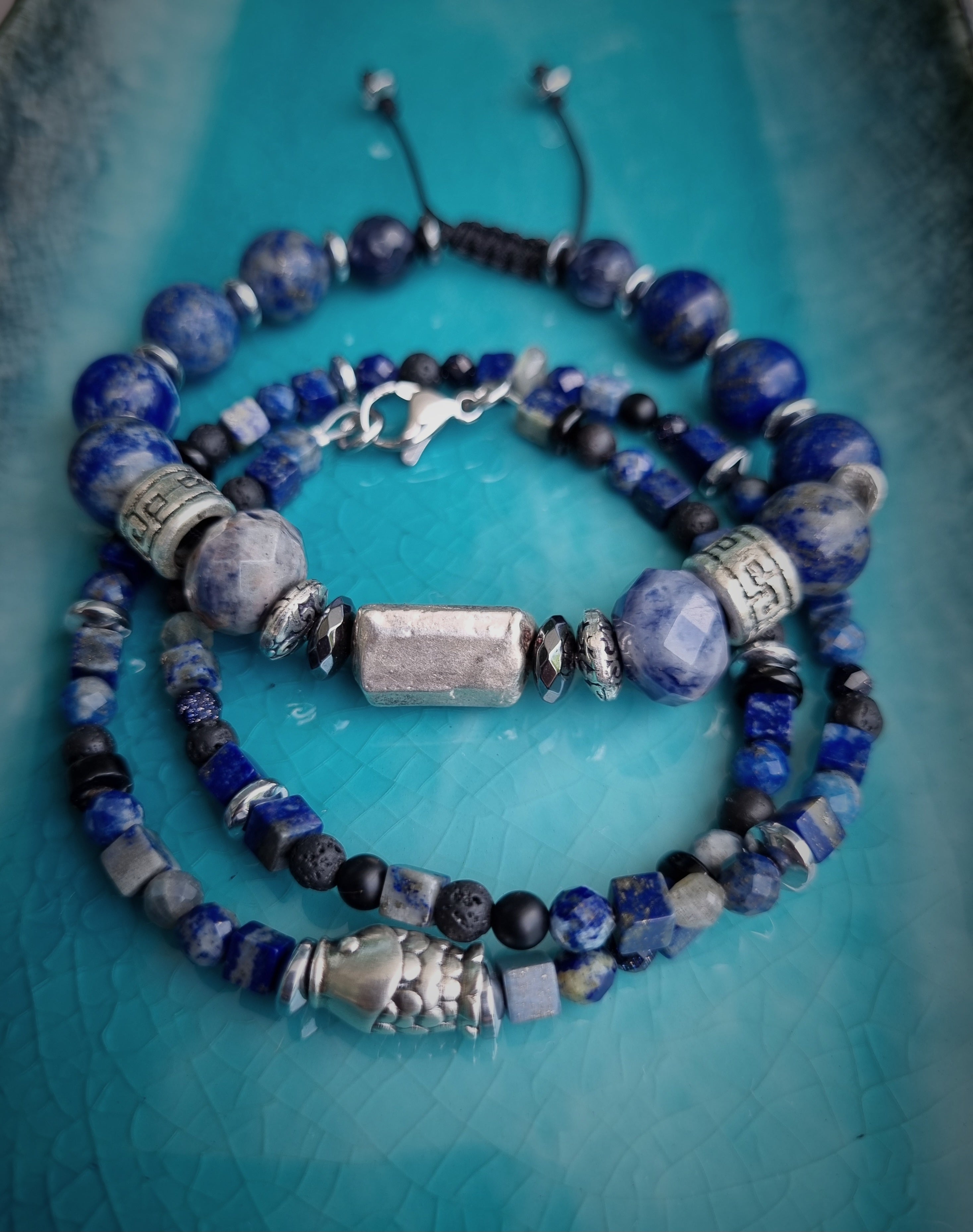 Pair of Lapis Lazuli bracelets